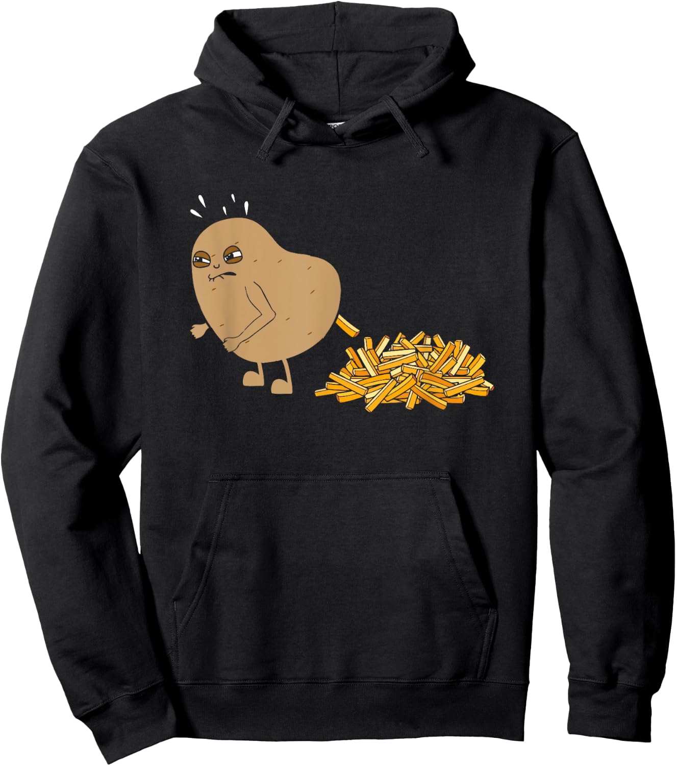 Potato Pooping Fries Funny French Fries Potato Lover Hoodie - Hoodie | Black