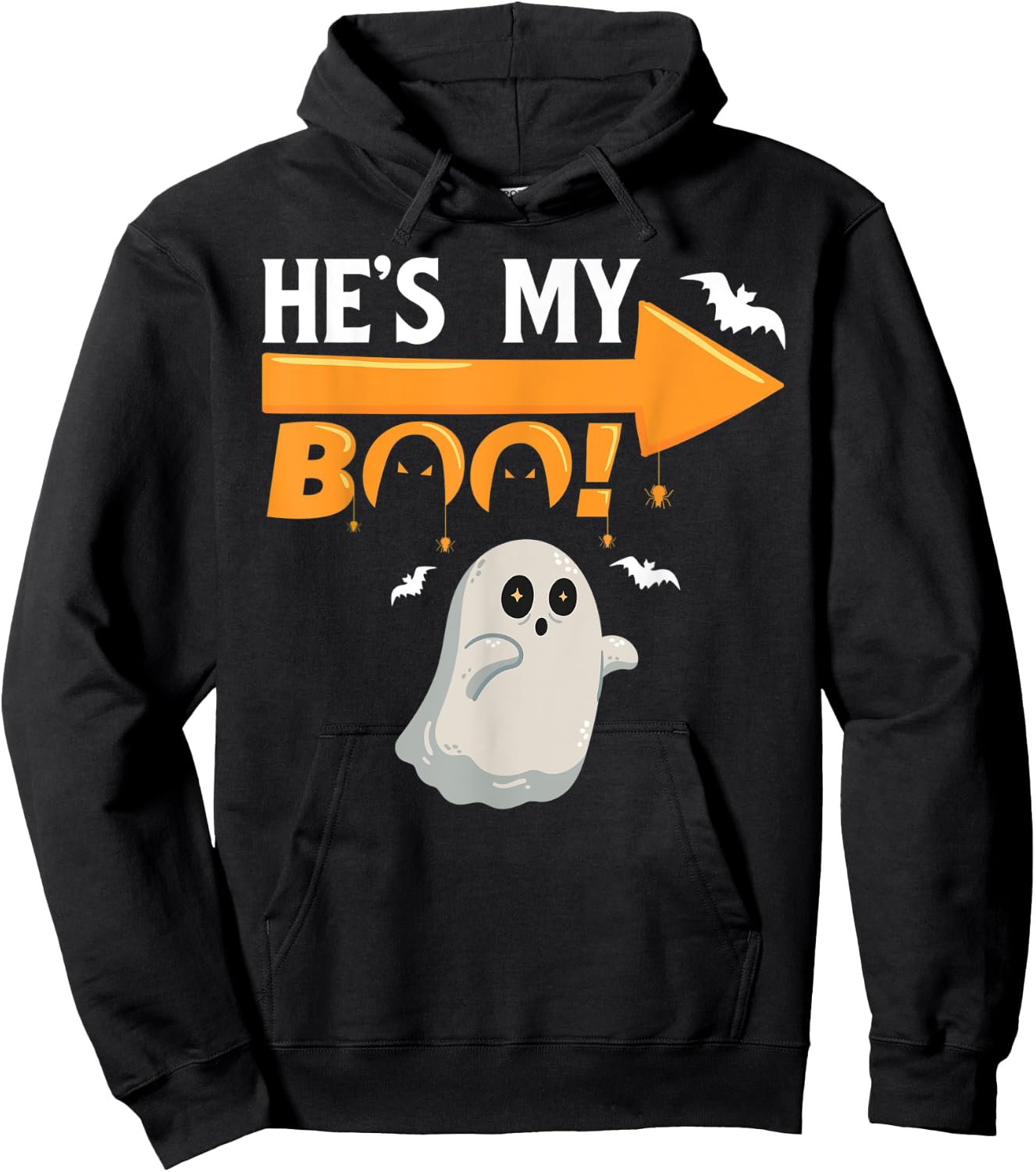 He's My Boo Cute Funny Matching Couple Halloween Costumes Hoodie - Hoodie | Black