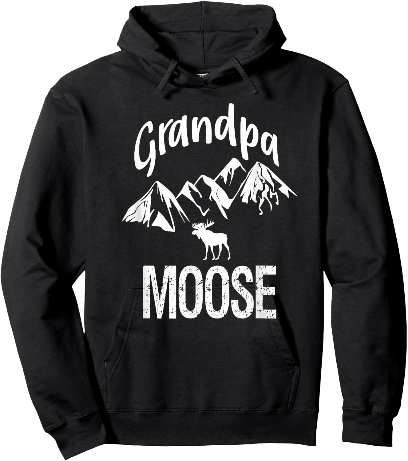 Grandpa Moose Grandfather Moose Woodland Animal Hoodie - Hoodie | Black