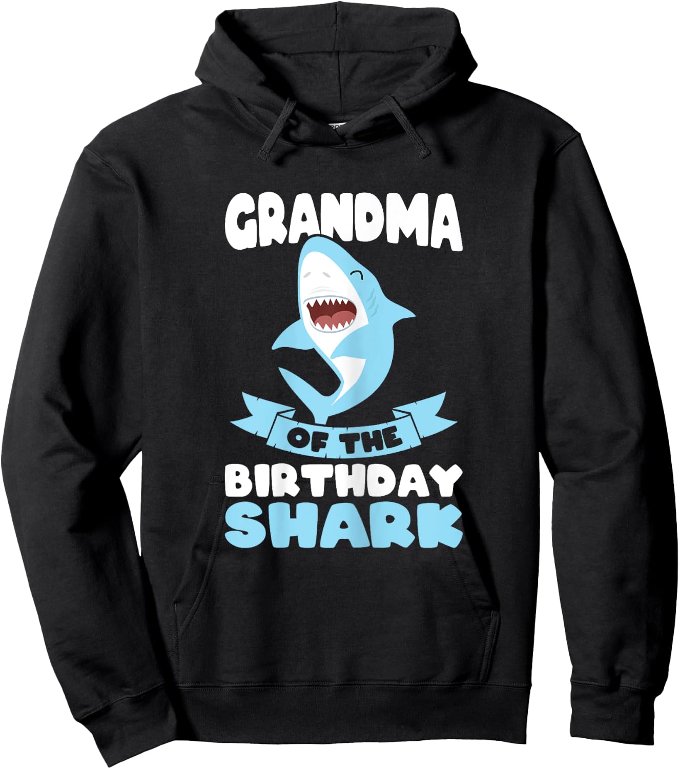 Grandma of the Birthday Shark Birthday Hoodie - Hoodie | Black