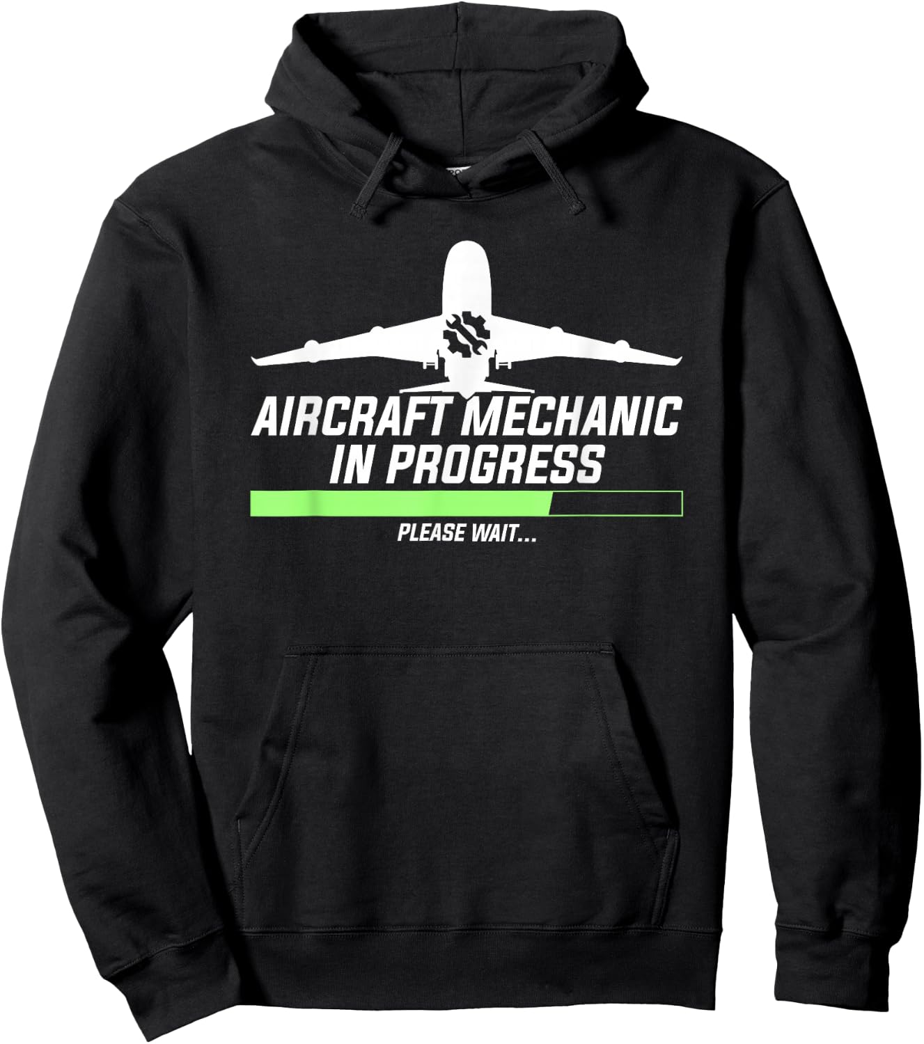 Aircraft Mechanic in Progress, Wait | Aviation Technician Hoodie - Hoodie | Black