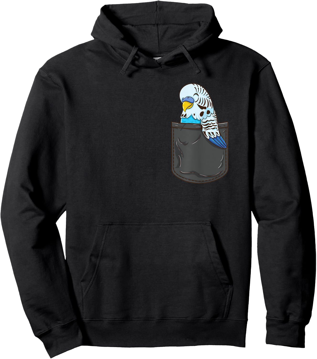Budgie In Pocket Parakeet Hoodie - Hoodie | Black