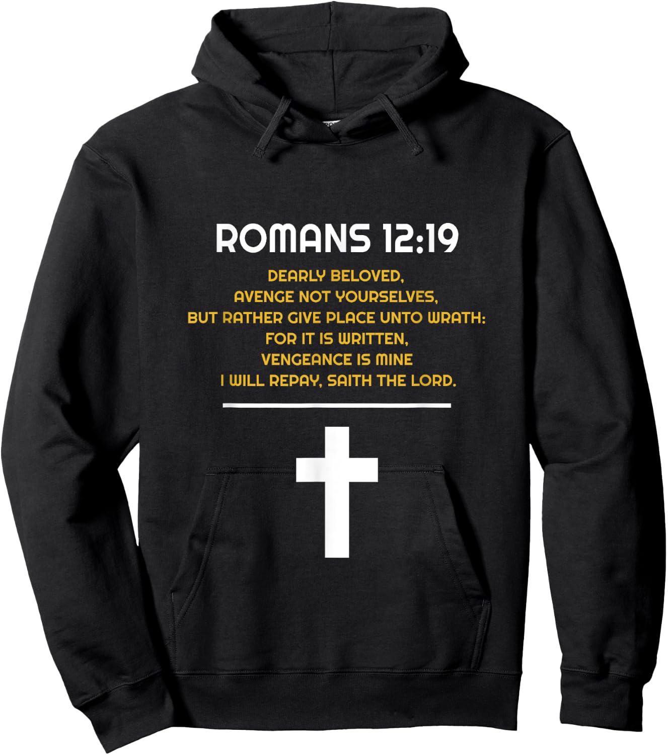 Romans 12:19 Bible Study Verse Retaliation Revenge Men Women Hoodie - Hoodie | Black