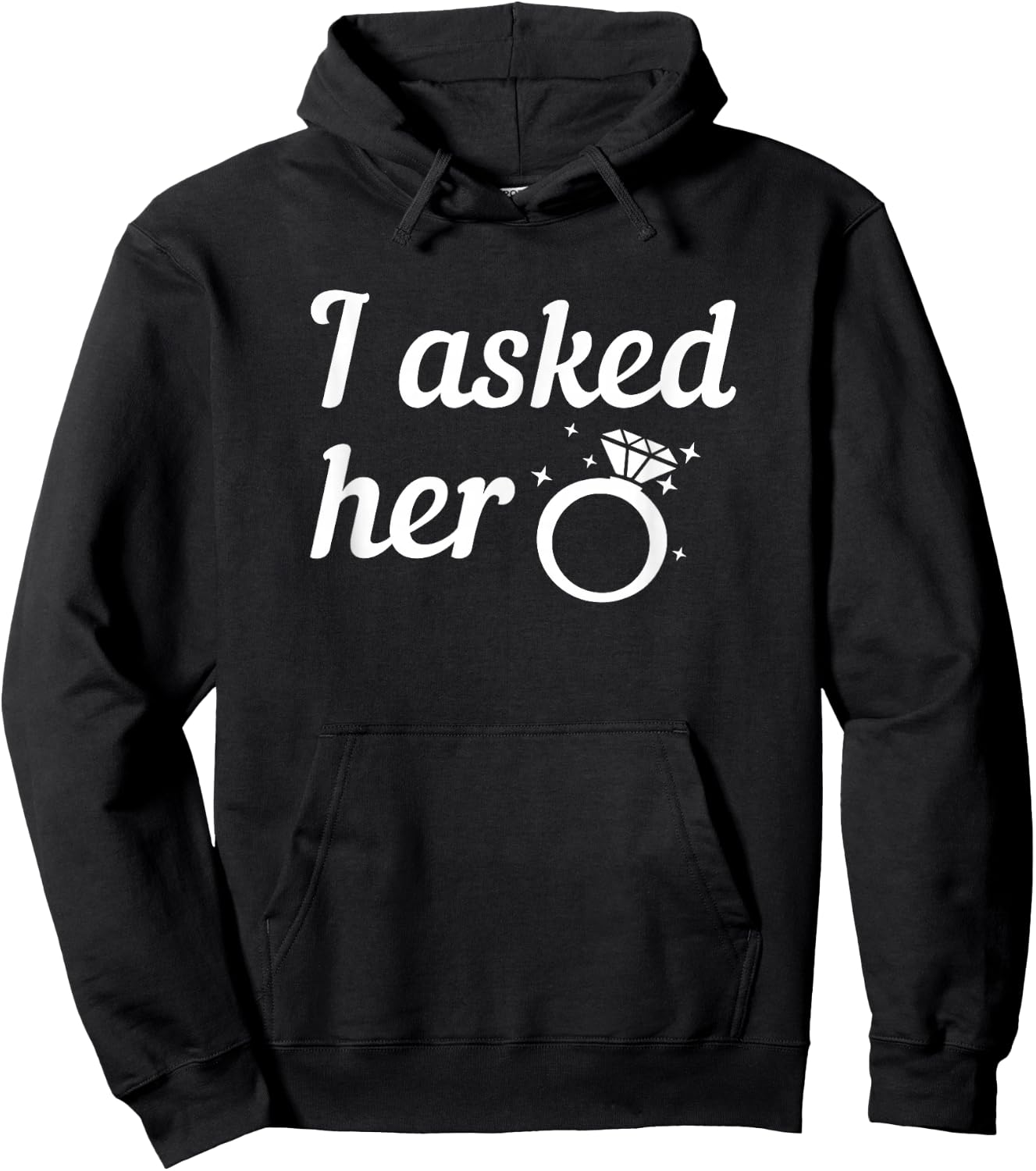 Asked Her Fiancee Hoodie - Hoodie | Black