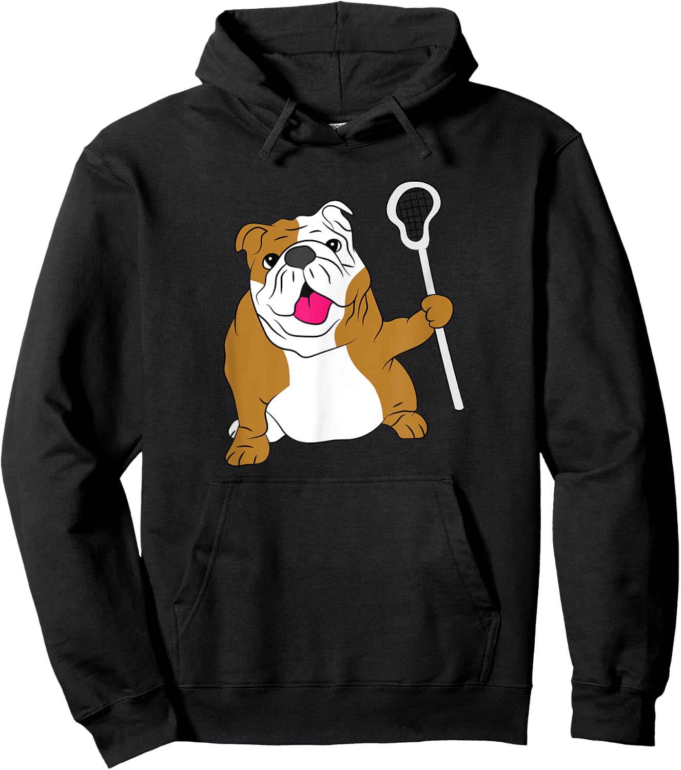 Bulldog Dog Lacrosse Design LAX Dad Hoodie - Hoodie | Black