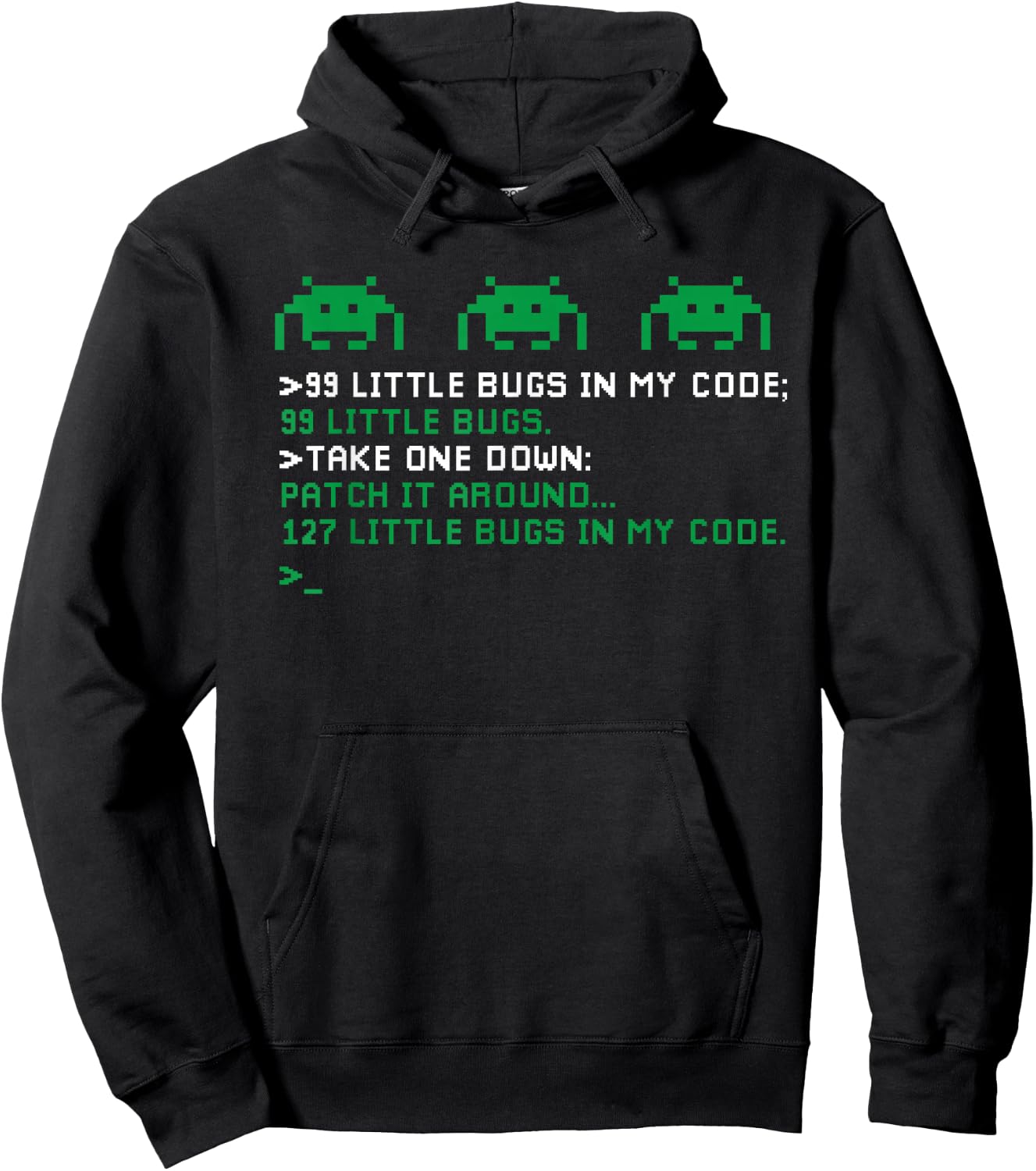 99 Little Bugs In My Code Funny IT Programming Song Pun Hoodie - Hoodie | Black