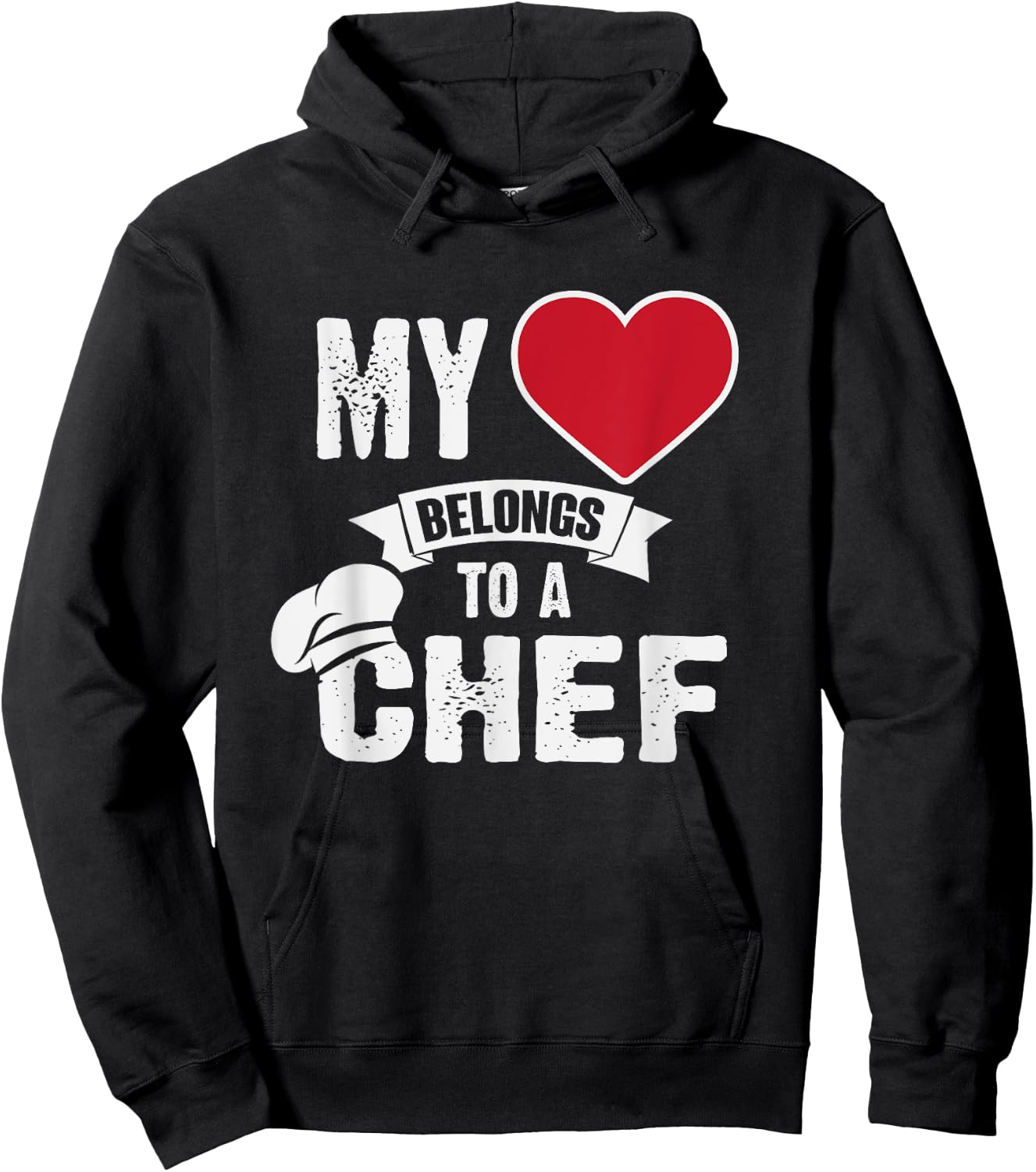 My Heart Belongs To A Chef Cute Funny Hoodie - Hoodie | Black