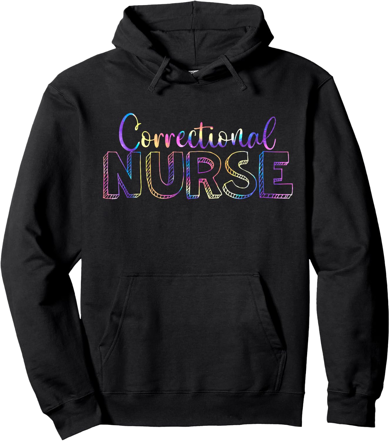 Cute Tie Dye Correctional Nurse Forensic Nursing Hoodie - Hoodie | Black