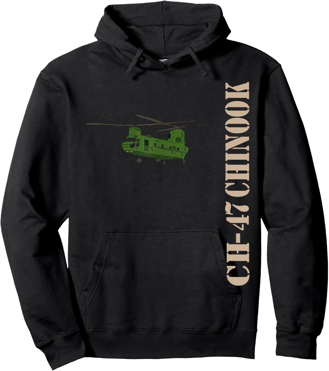 Chinook Helicopter T Shirt 15U MOS CH 47 Army Helicopter Hoodie - Hoodie | Black