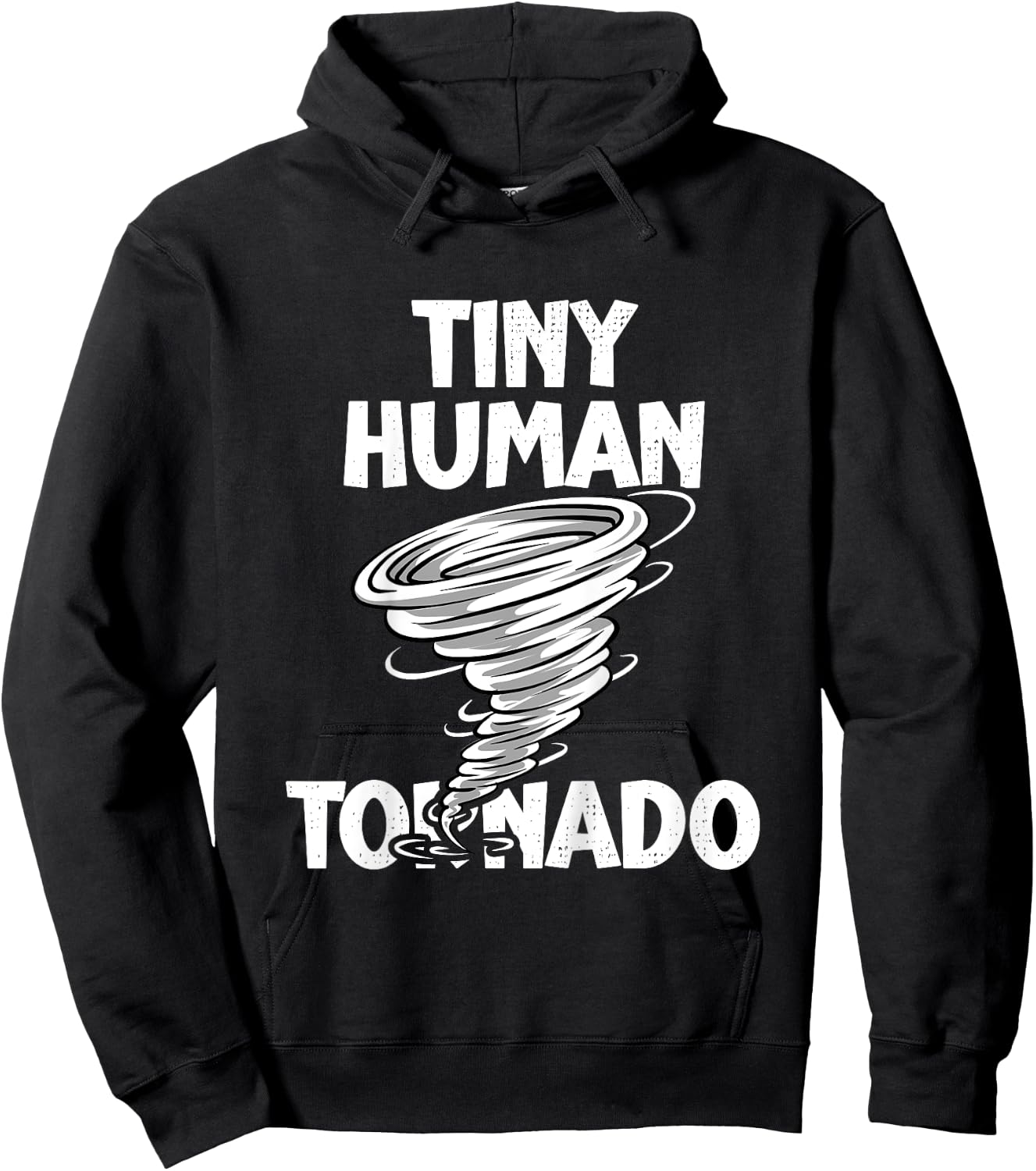 Kids Funny Tiny Human Tornado Quote Toddler Boys Girls Kids Hoodie - Hoodie | Black