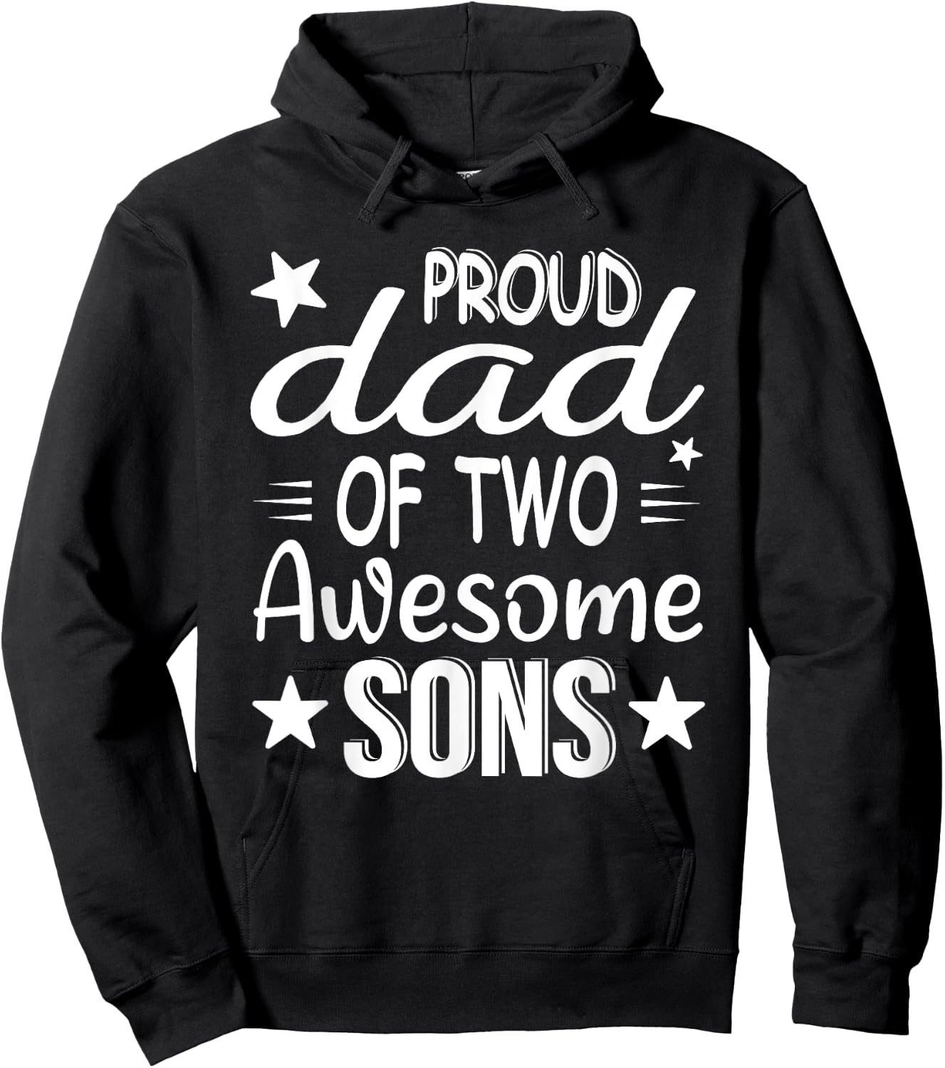 Men Dad Of 2 Boys Two Sons Father's Day Hoodie - Hoodie | Black