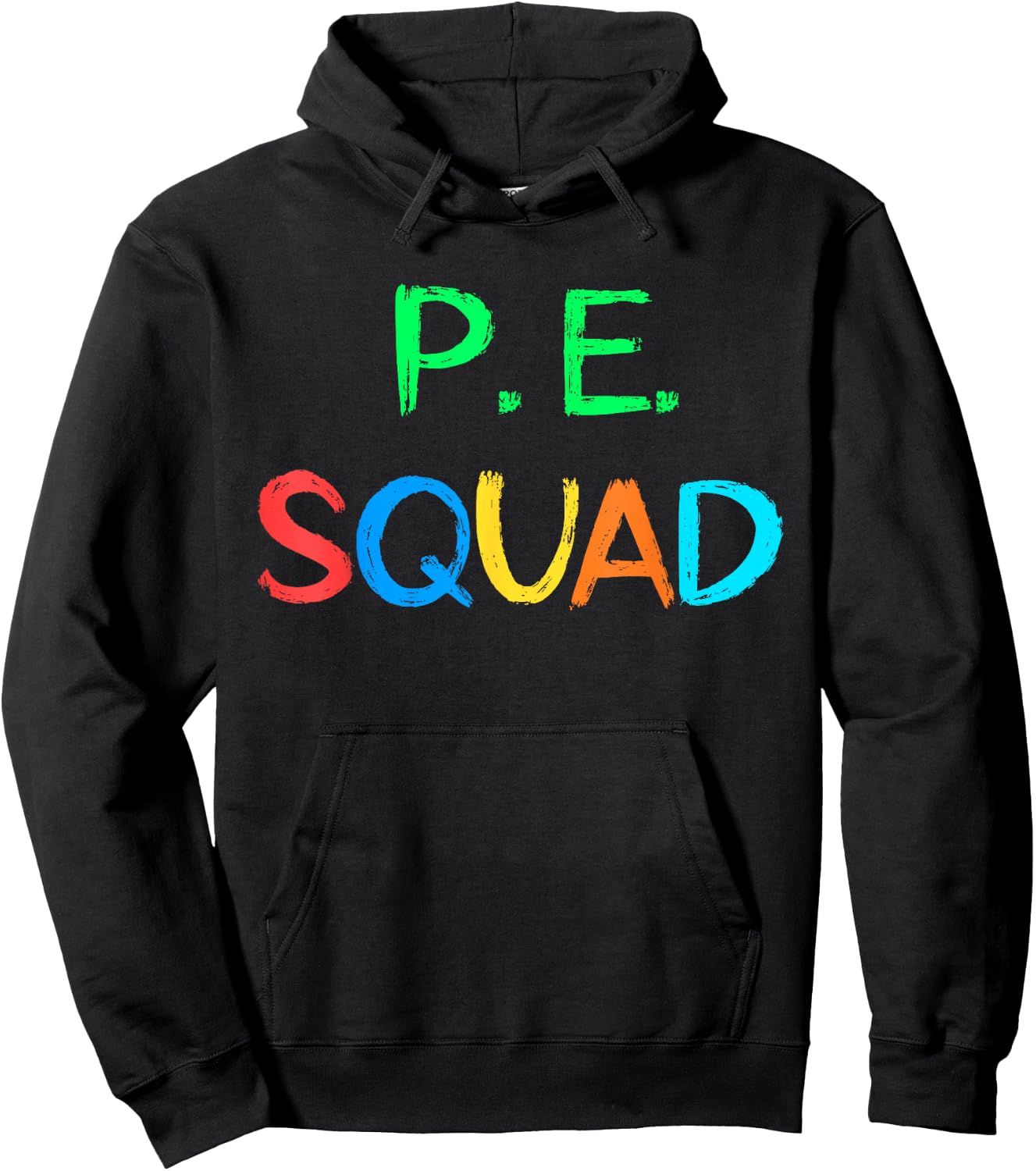 PE Teacher P.E. Squad School Fitness Team Teacher Crew Women Girls Kids Hoodie - Hoodie | Black