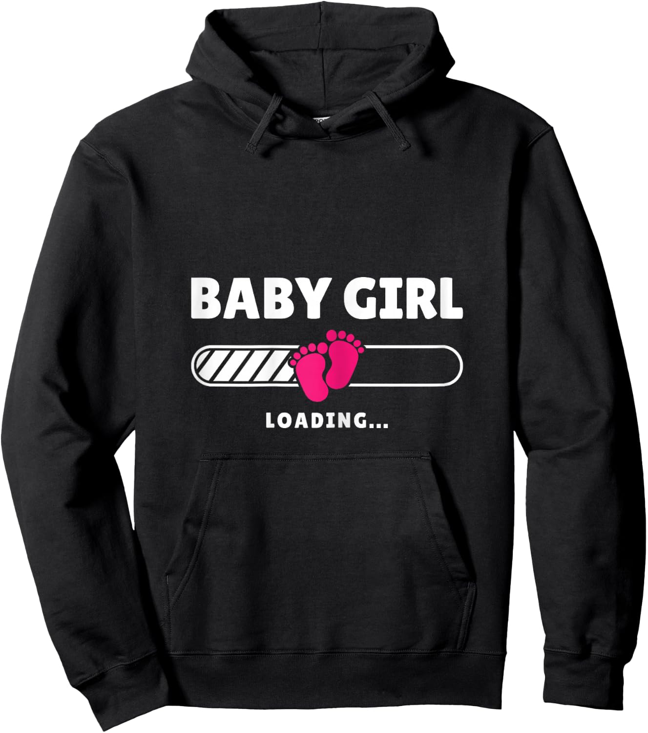 Mom Baby Girl Loading Mother To Be Pregnancy Pregnant Woman Hoodie - Hoodie | Black