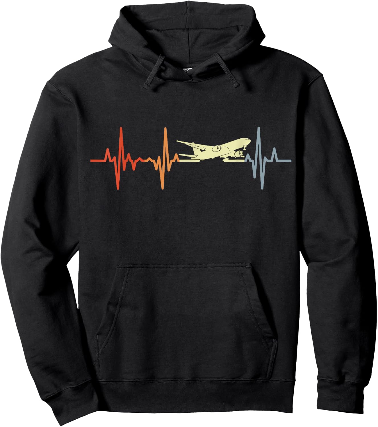 Vintage Airplanes Heartline Aviation Lover Hoodie - Hoodie | Black