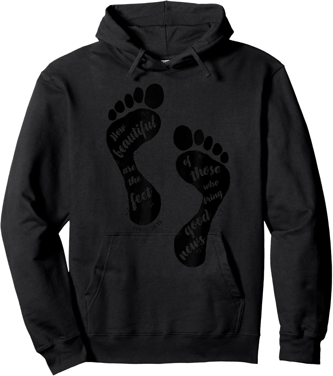 How Beautiful are the Feet Romans Bible Verse Christian Hoodie - Hoodie | Black