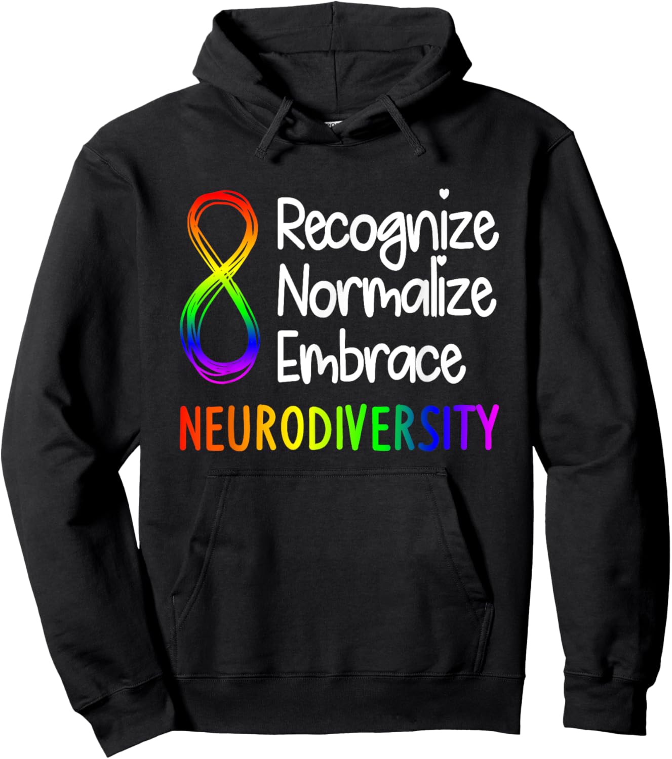Neurodiversity Shirt Autism Spectrum ASD Rainbow Infinity Hoodie - Hoodie | Black