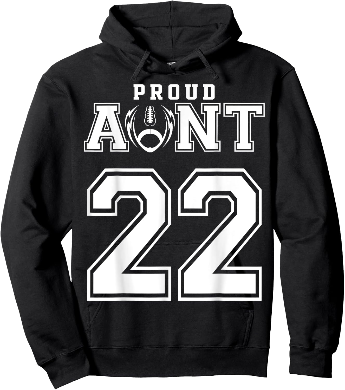 Custom Proud Football Aunt Number 22 Personalized Hoodie - Hoodie | Black