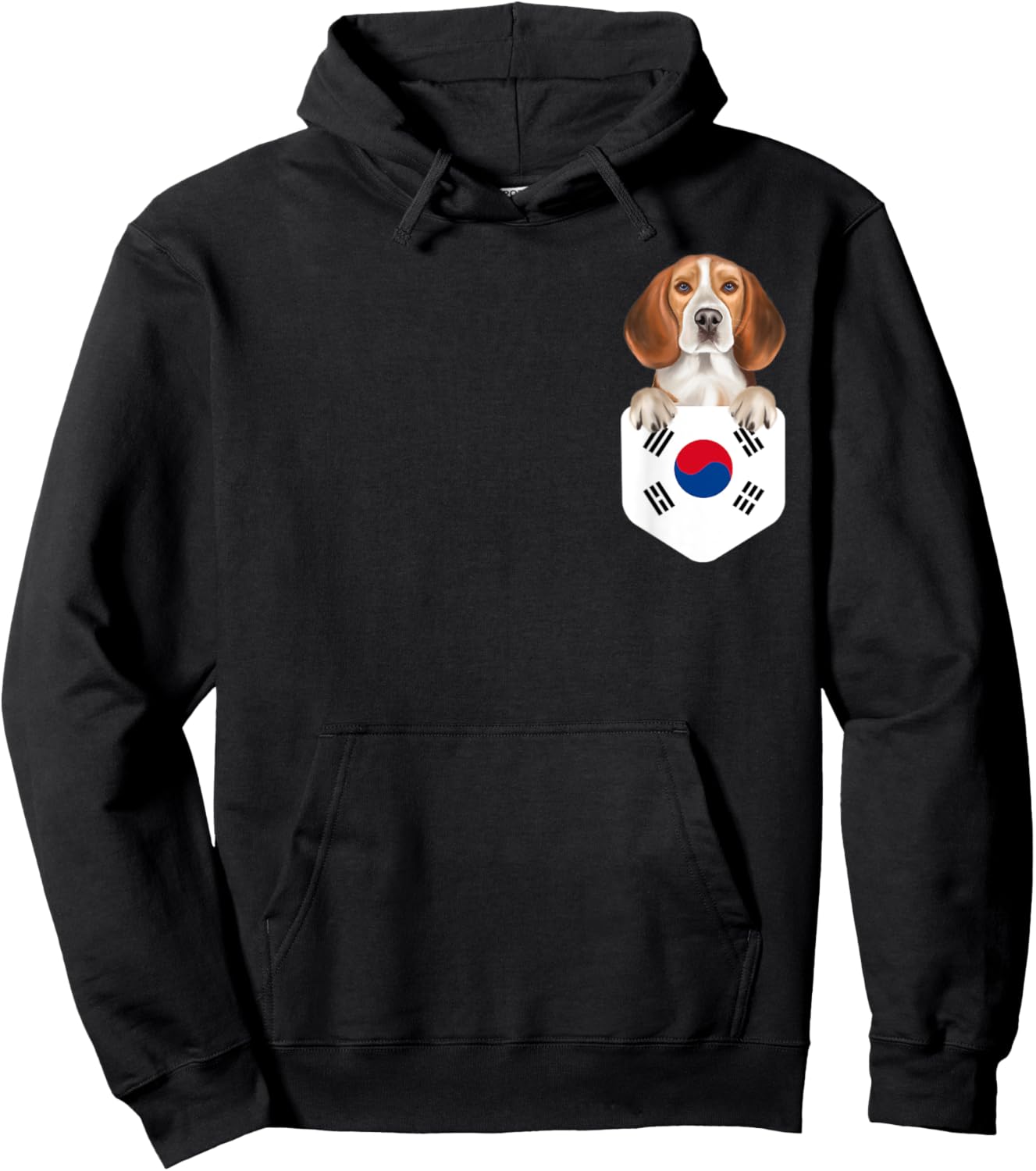South Korea Flag Beagle Dog In Pocket Women Kids Hoodie - Hoodie | Black
