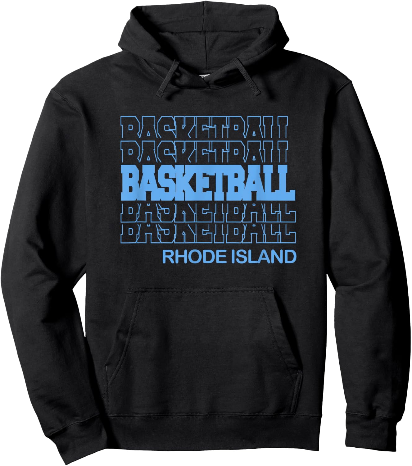 Basketball Rhode Island in Modern Stacked Lettering Hoodie - Hoodie | Black