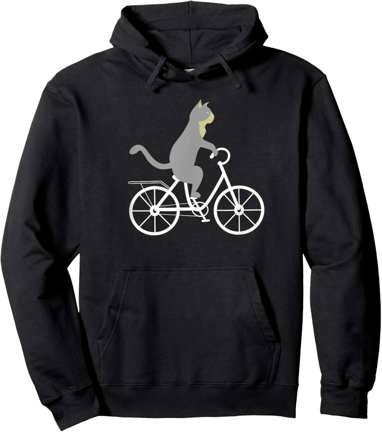 Cat On Bike | Cool Biking Kitty Animals Funny Riding Gift Hoodie - Hoodie | Black