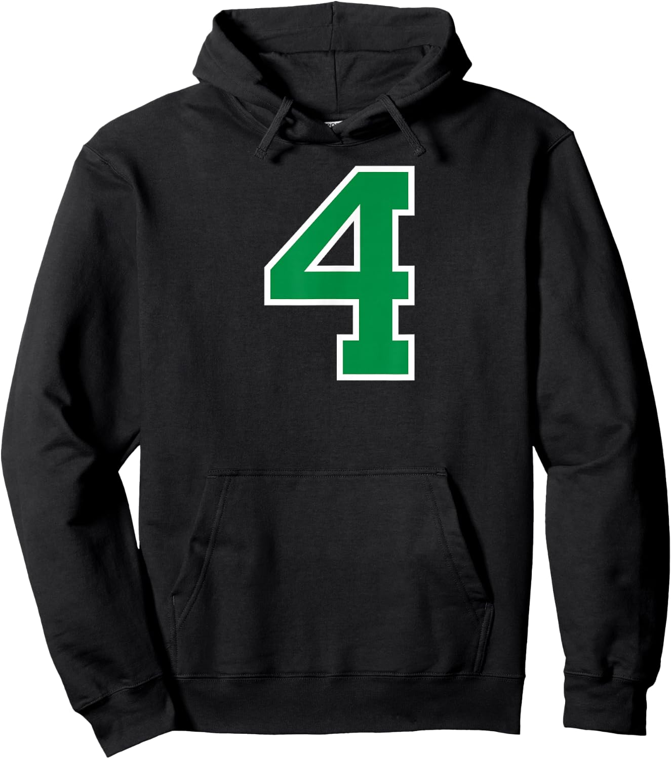 White Green Number 4 Hoodie - Hoodie | Black