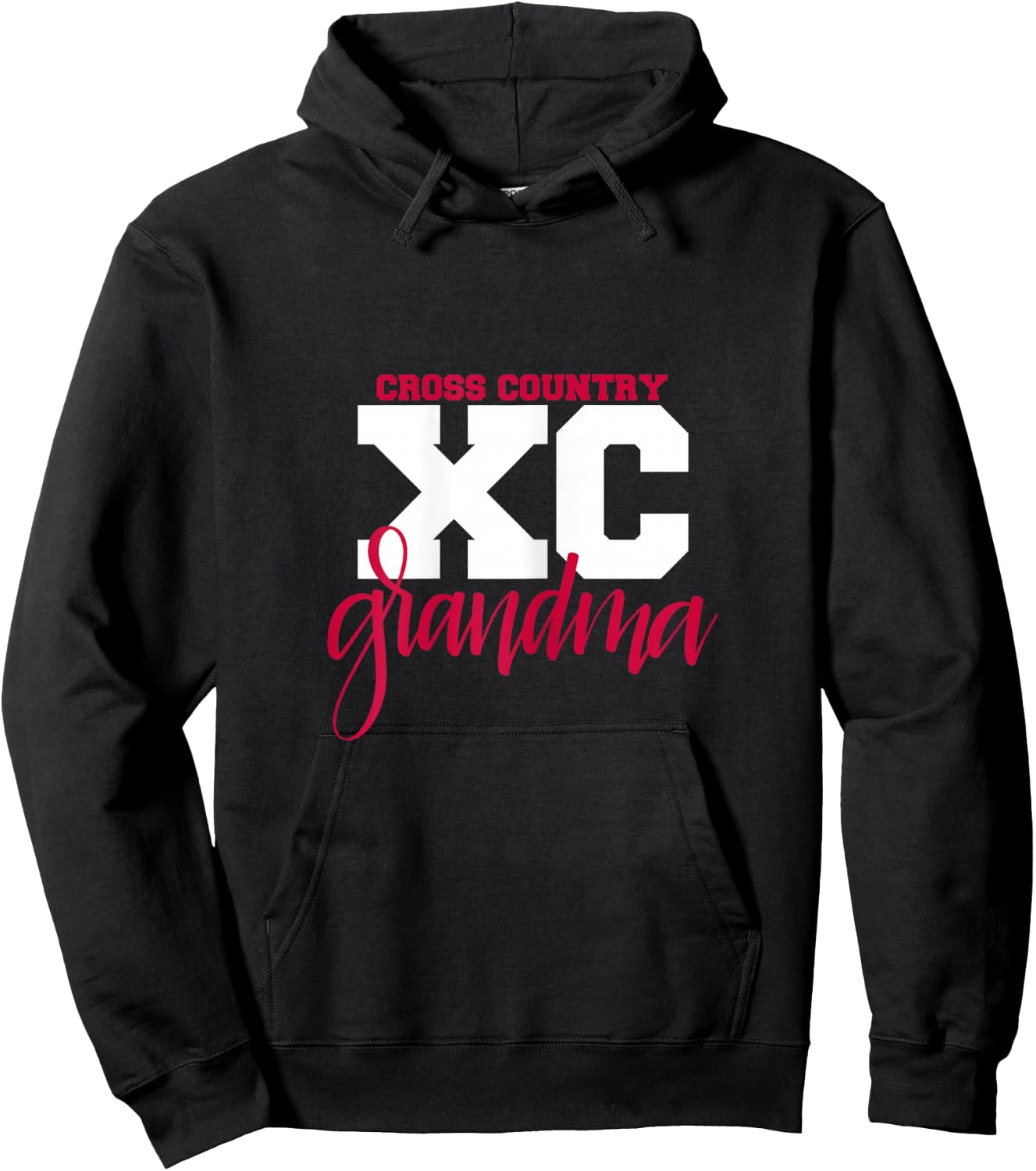 Cross Country XC Grandma - Hand Lettered Gift Grandma Hoodie - Hoodie | Black