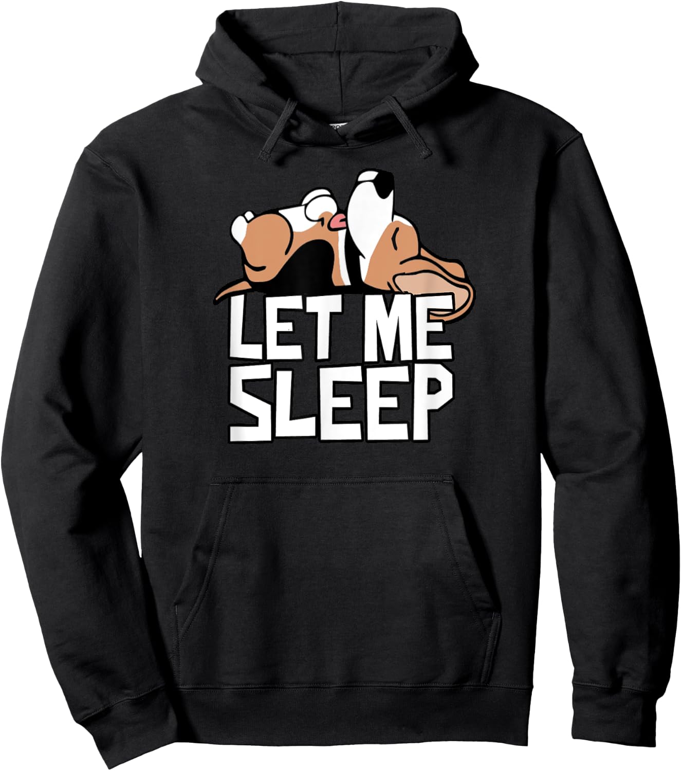 Funny Beagle Dog Let Me Sleep Cute Dog Men Women Kids Hoodie - Hoodie | Black