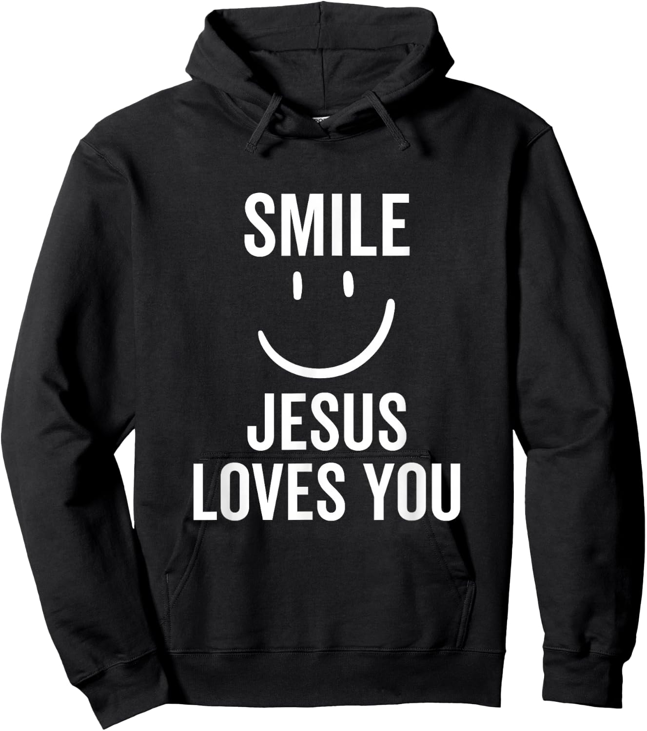 Smile Jesus Loves You Funny Faith God Christian Hoodie - Hoodie | Black