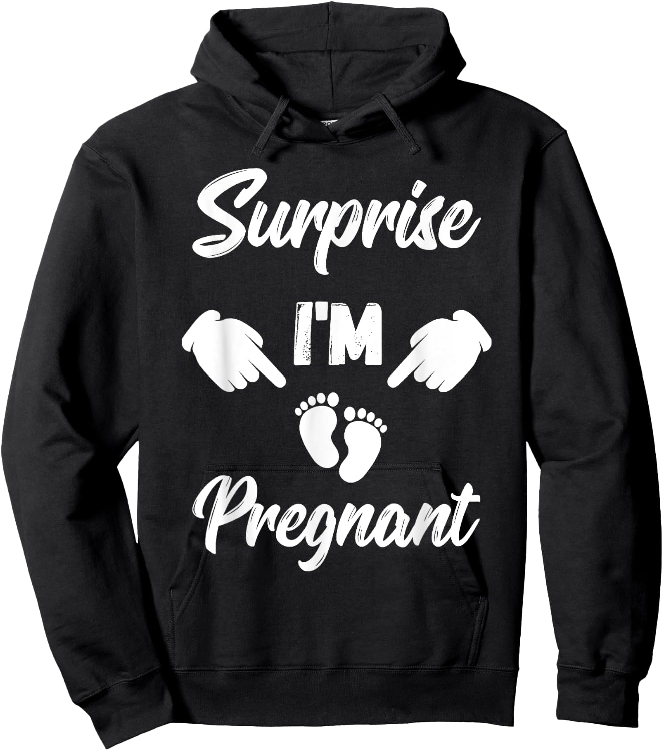 Surprise I'm Pregnant Gender Reveal Future Mother Hoodie - Hoodie | Black