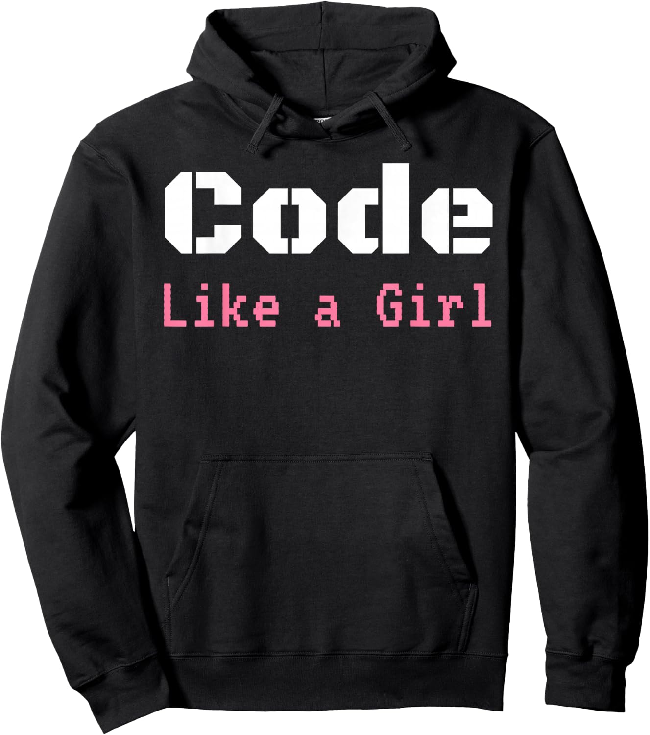 Code Like A Girl Programming Computer Science Apparel Hoodie - Hoodie | Black