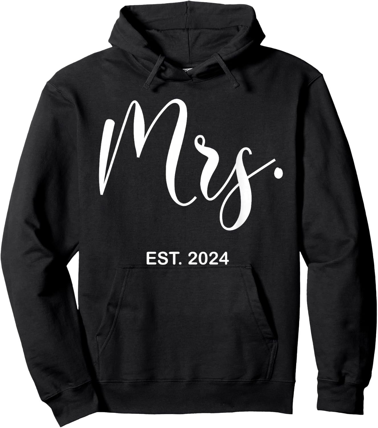 Mrs. Est. 2024 Just Married Wedding Wife Mr & Mrs Women Hoodie - Hoodie | Black