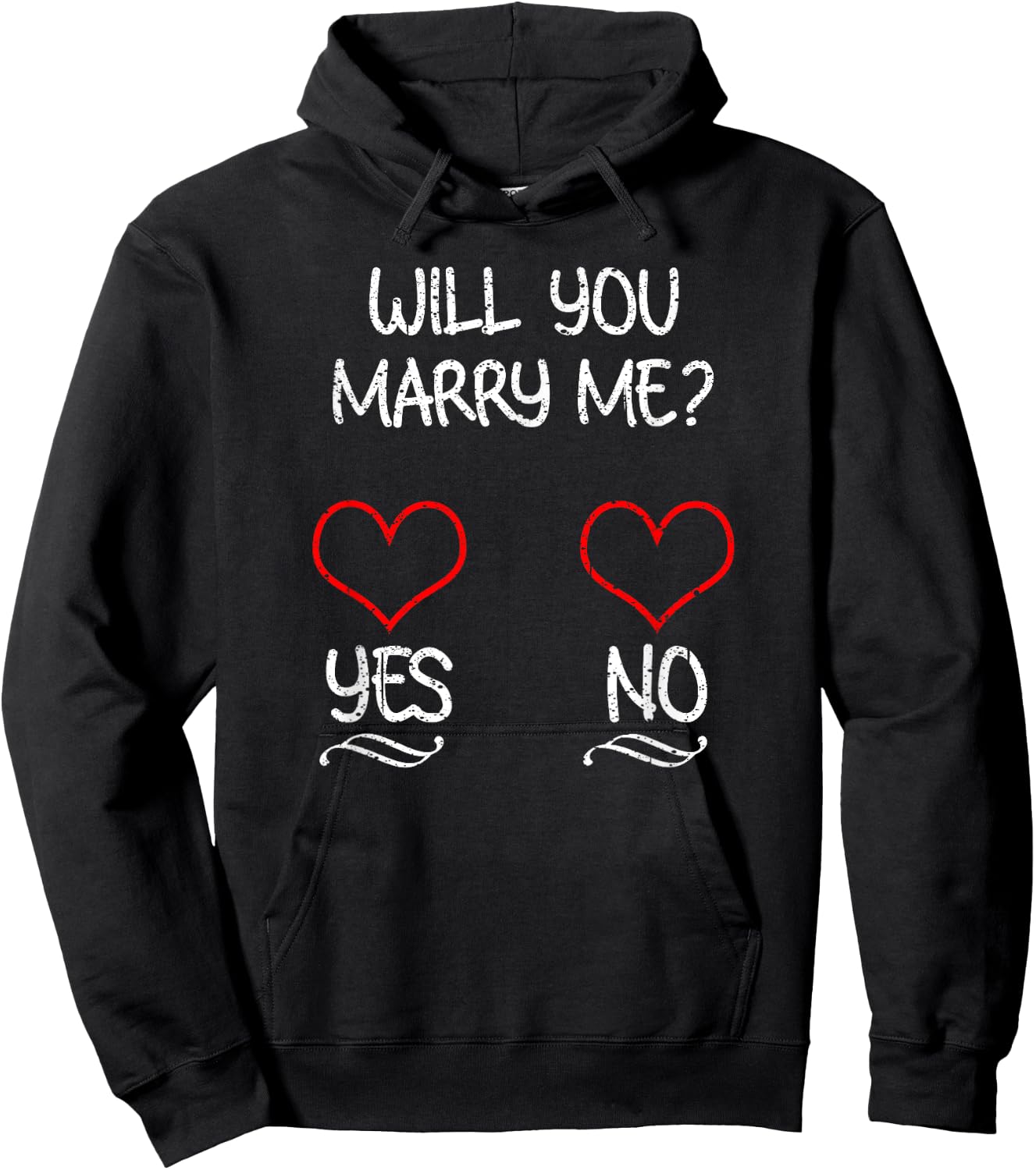 Will You Marry Me Yes Or No | Cute Marriage Proposal Gift Hoodie - Hoodie | Black