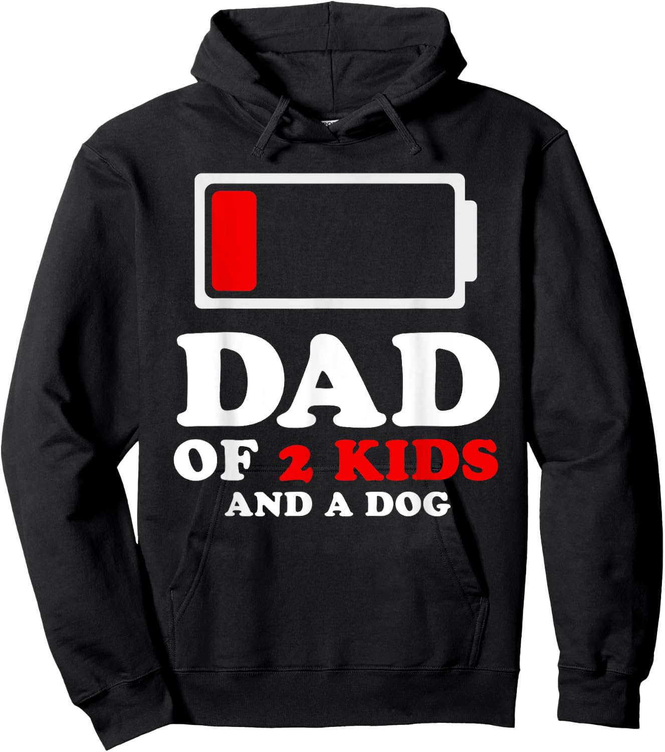 Dad of 2 Kids and a Dog Gifts From Son Fathers Day Christmas Hoodie - Hoodie | Black