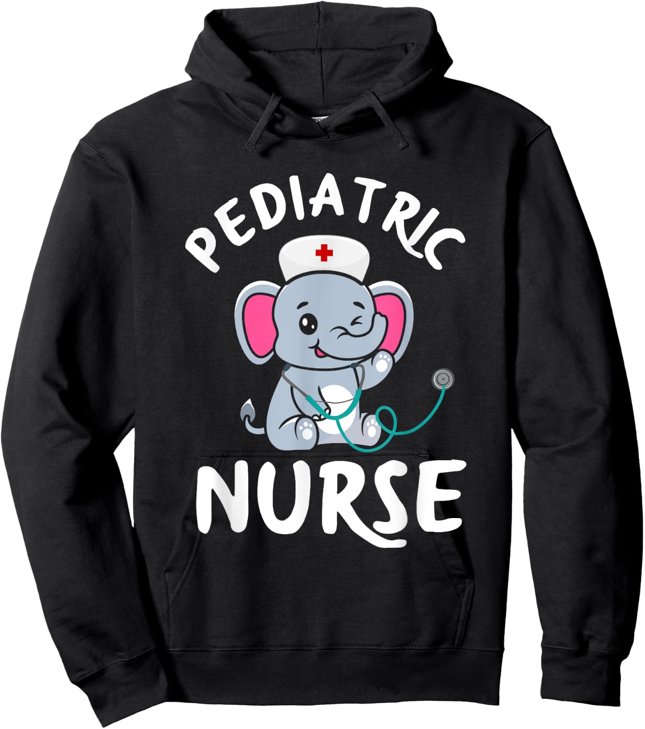 Peds Nurse Cute Elephant Pediatric Care Pediatric Nurse Hoodie - Hoodie | Black