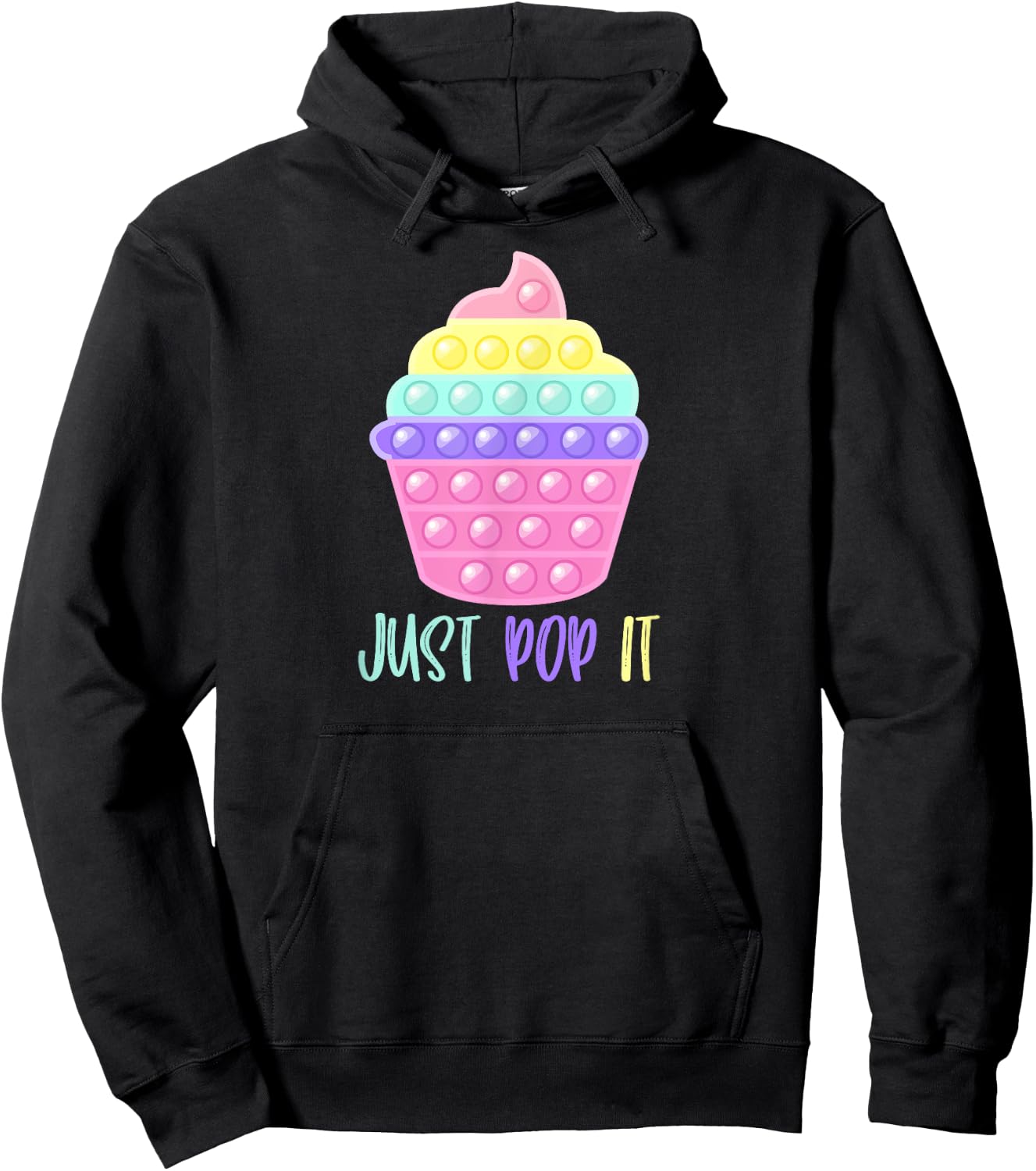 Cupcake Just Pop It Pop Fidget Toy Funny Hoodie - Hoodie | Black