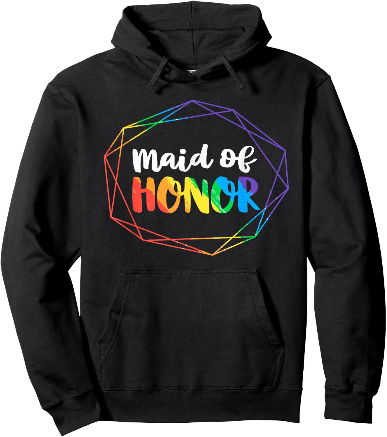 Maid of Honor Lesbian Bachelorette Party Diamond Wedding Hoodie - Hoodie | Black