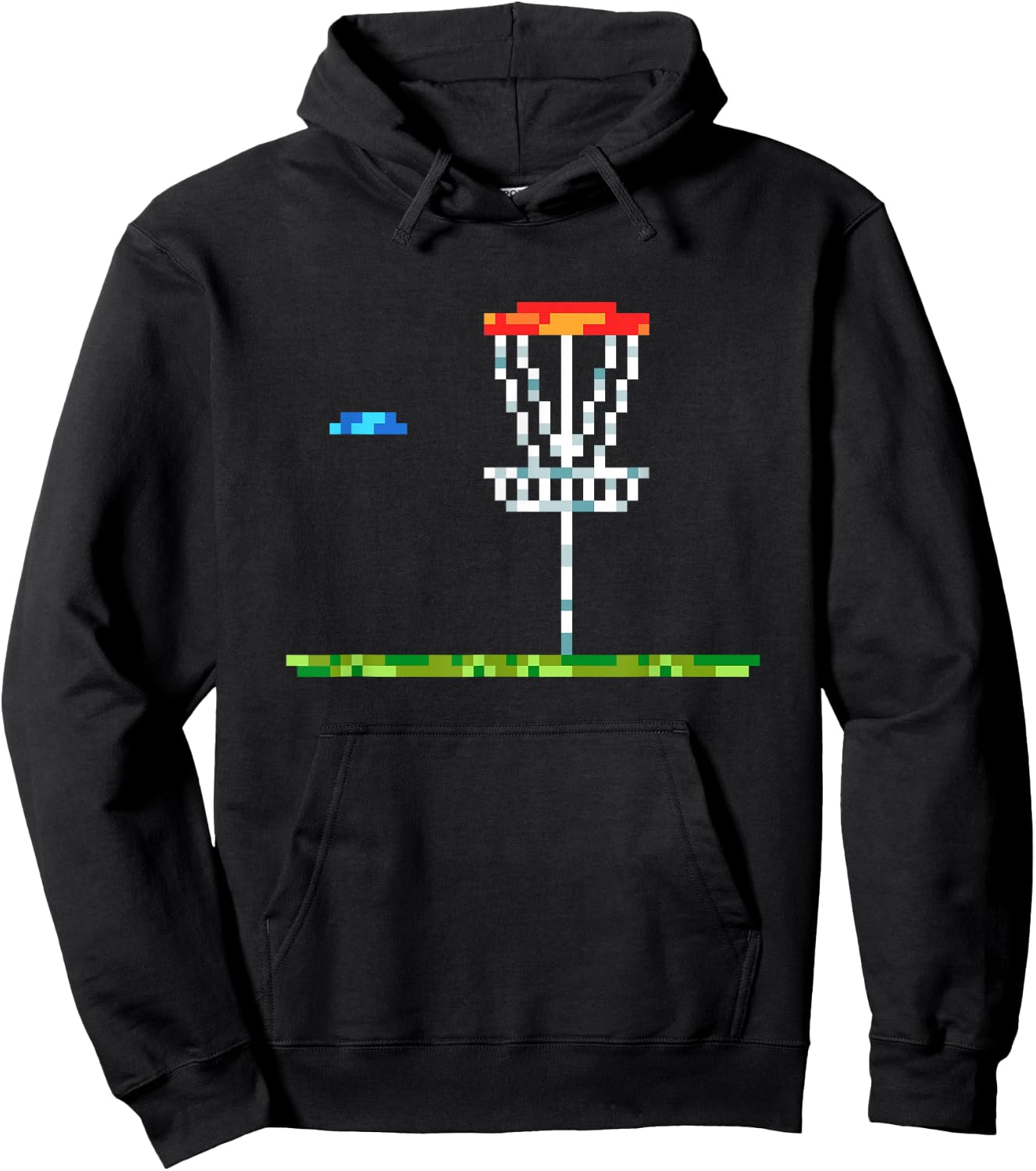 Disc Golf Men Disc Golf 8 Bit Basket Hoodie - Hoodie | Black
