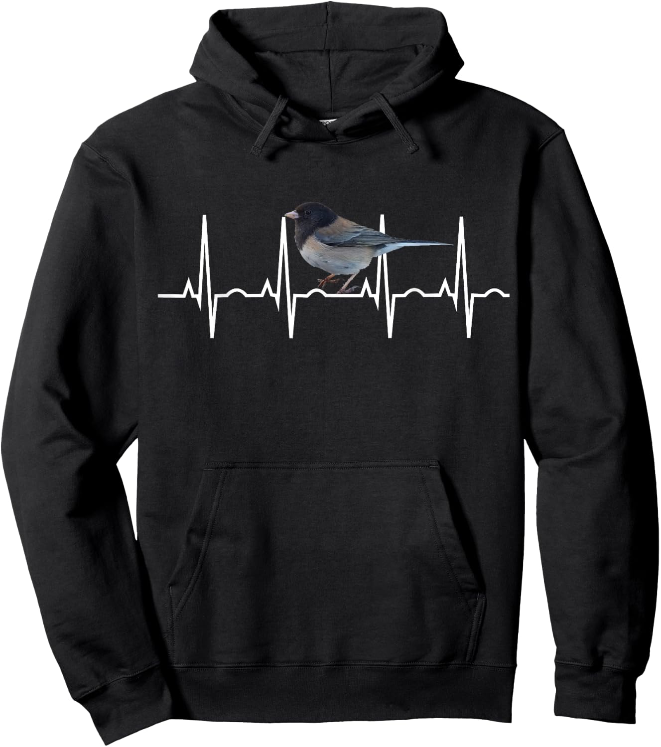 Birding Shirts for Birders & Bird Lovers Dark-Eyed Junco Heartbeat - -Adults & Kids Grey Short Sleeve - Small Hoodie - Hoodie | Black