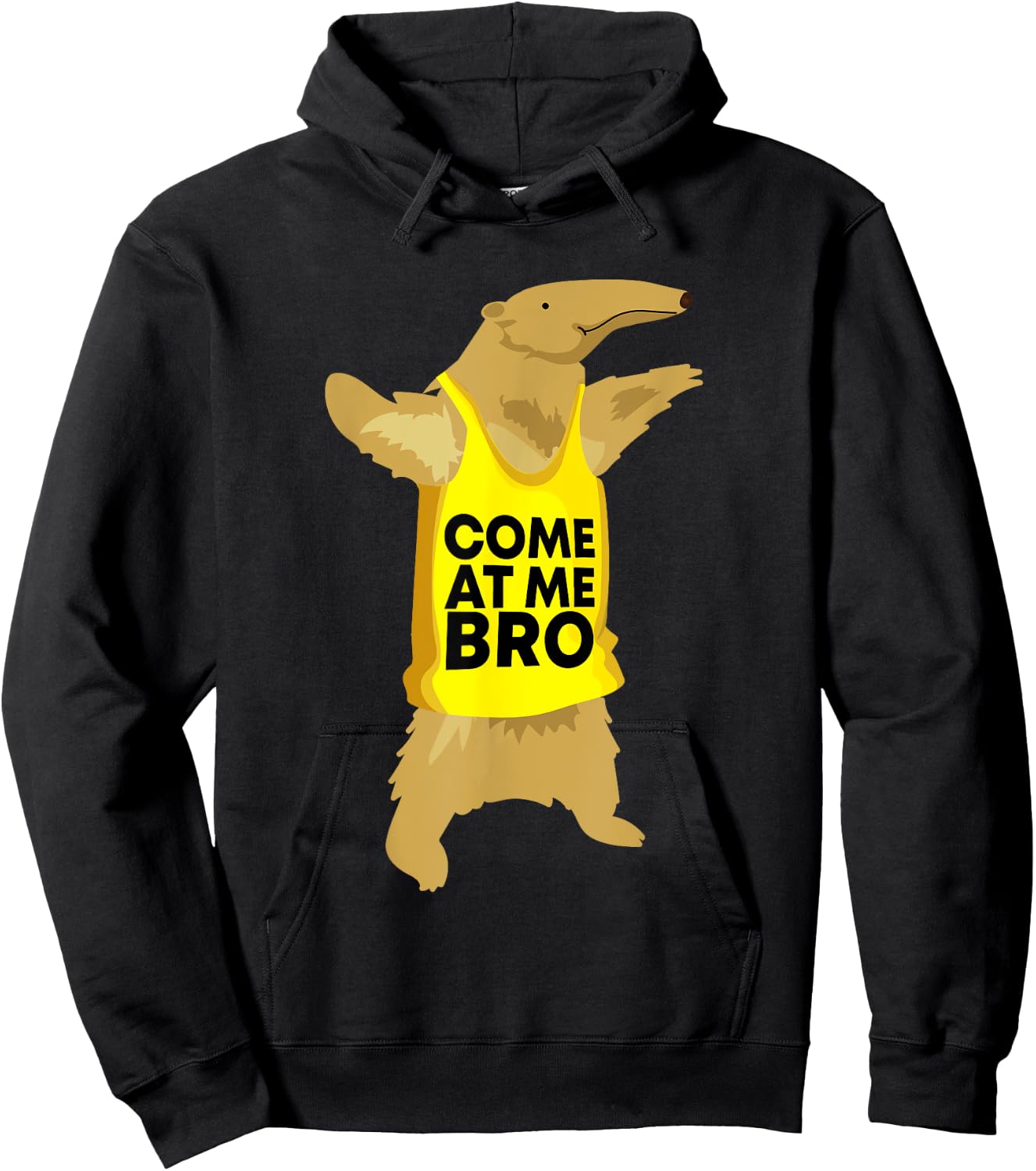 Come At Me Bro Anteater Shirts -Adults Kids Black Cartoon Modern Small Classic Fit Short Sleeve Hoodie - Hoodie | Black