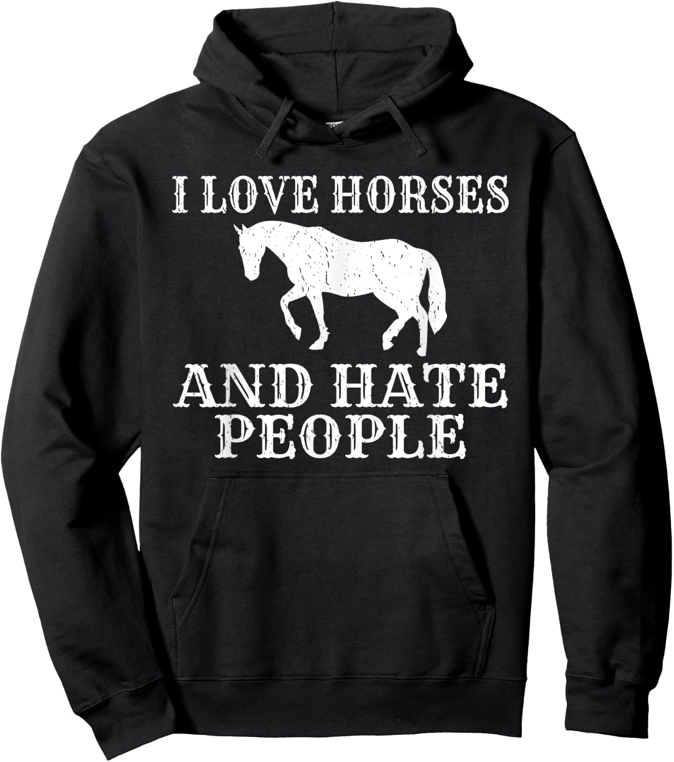 I love Horses and hate People Horse Riding Hoodie - Hoodie | Black