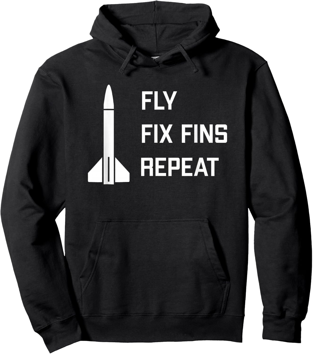 Model Rocket Funny Launch and Crash Hoodie - Hoodie | Black
