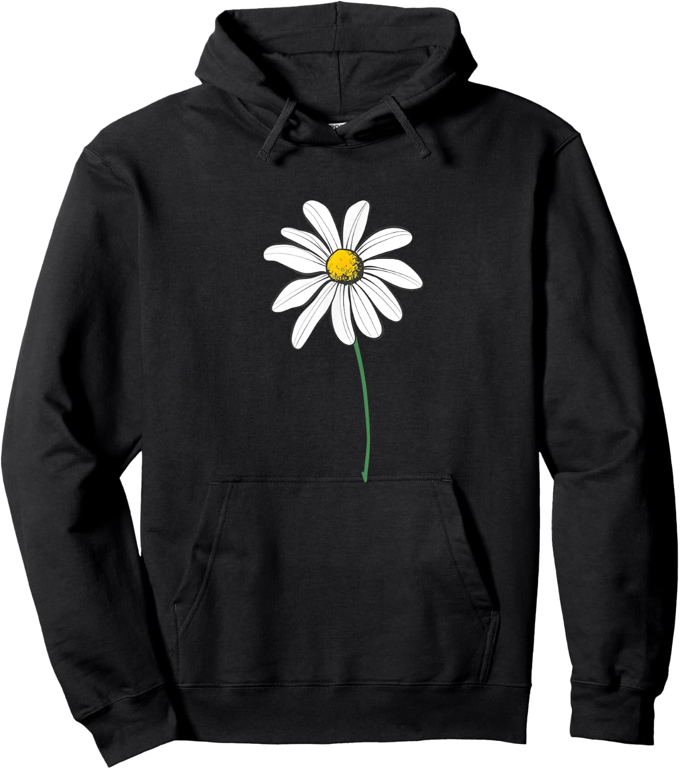 Daisy Pretty Flower Hippy Graphic Hoodie - Hoodie | Black
