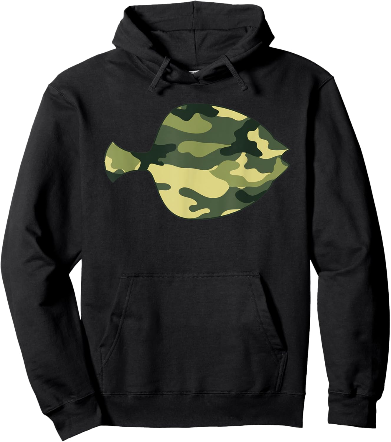 Military Flounder Camo Men Print US Food fish Veteran Gift Hoodie - Hoodie | Black