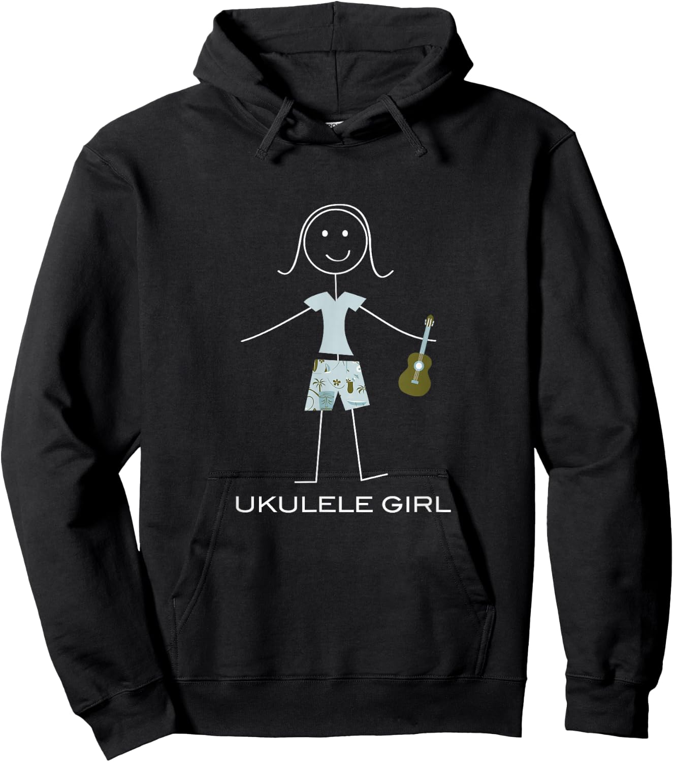 Funny Women Ukulele Girl Ukulele Player Hoodie - Hoodie | Black