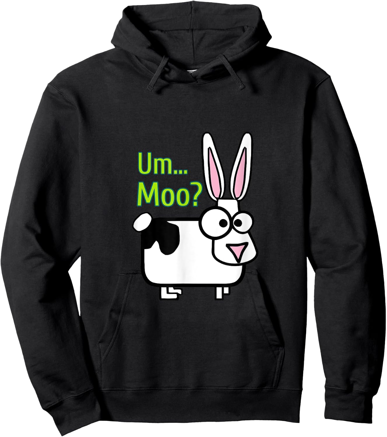 Funny Cow Bunny Um Moo Silly Apparel Hoodie - Hoodie | Black