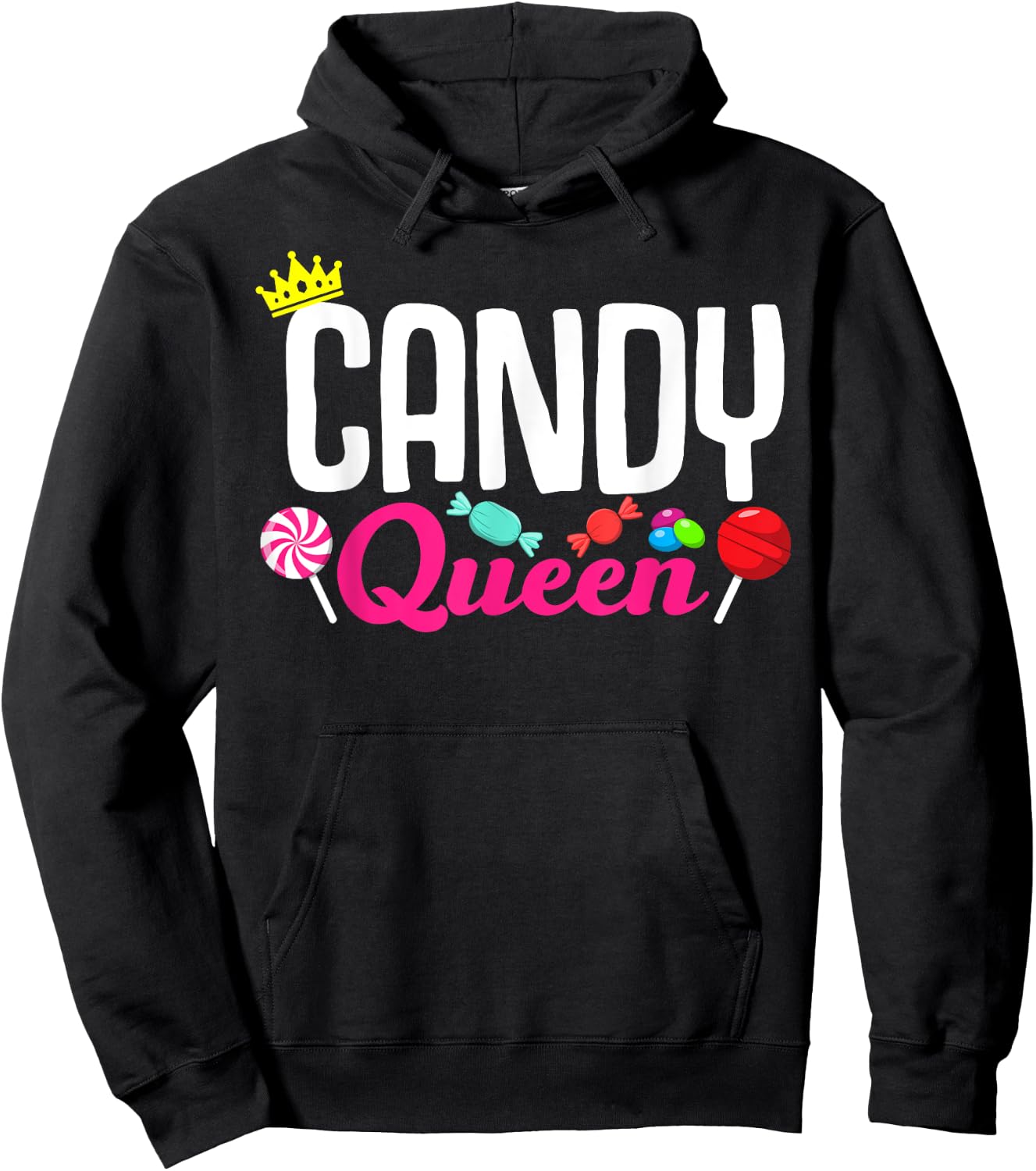 Funny Candy Lover Design Lollipop Women Girls Kids Sweets Hoodie - Hoodie | Black