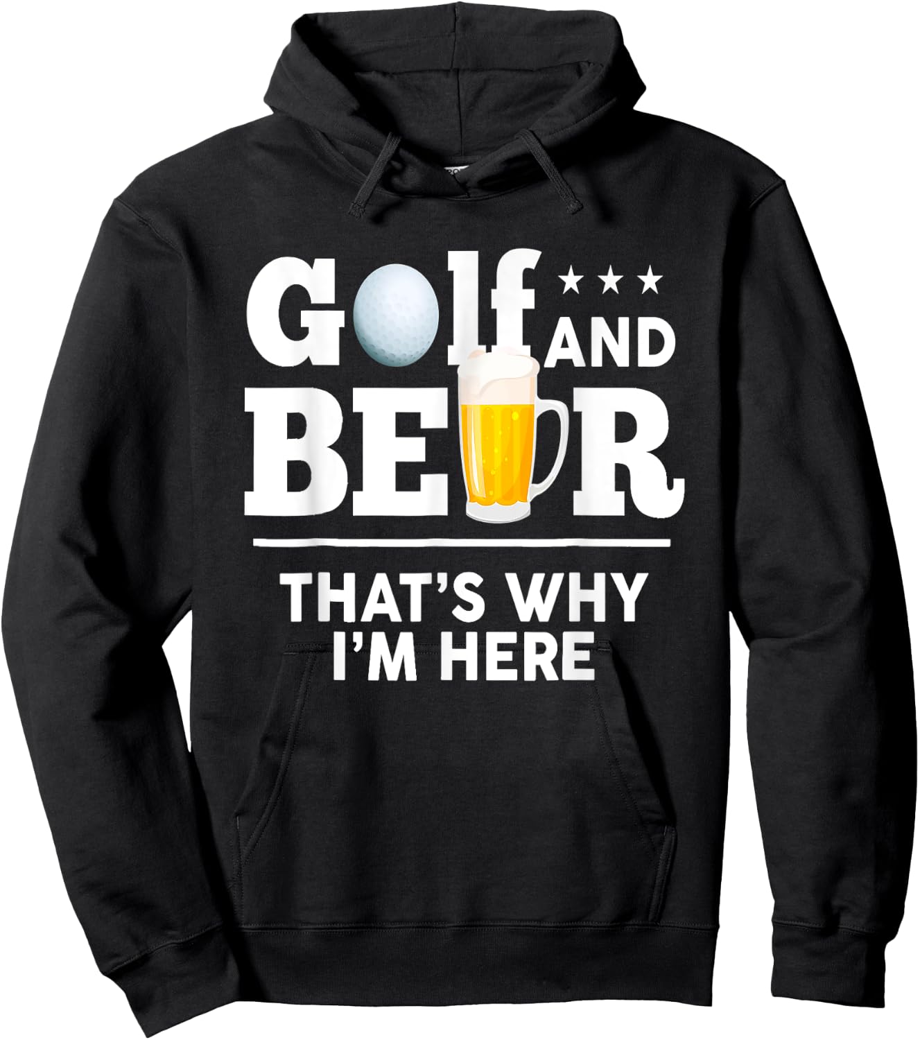Golf and Beer Joke Dad Funny Fathers Day Drinking Birthday Hoodie - Hoodie | Black