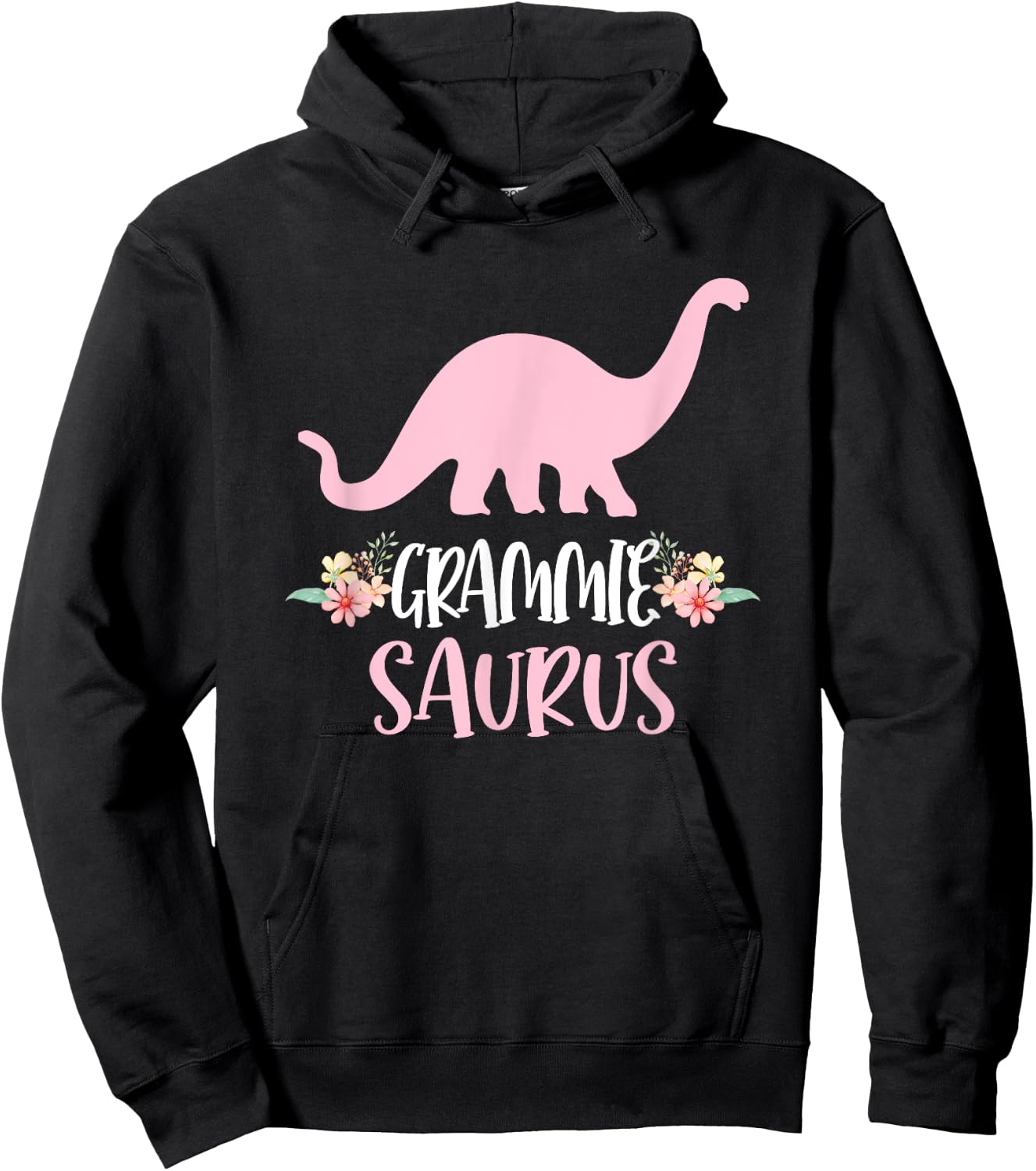Grammie Saurus Grandma Mother's Day Thanksgiving Christmas Hoodie - Hoodie | Black