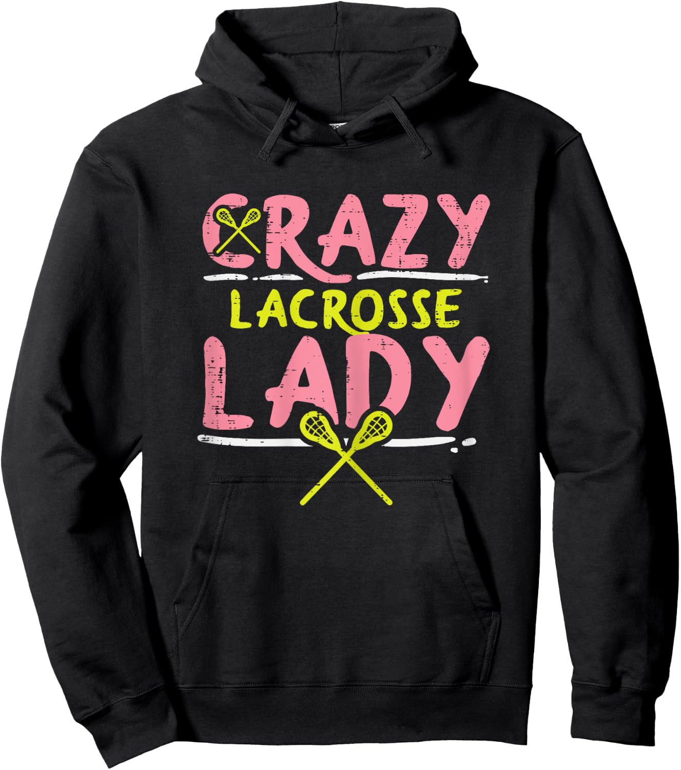 Crazy Lacrosse Lady Funny Sports Lax Player Fan Women Girls Hoodie - Hoodie | Black