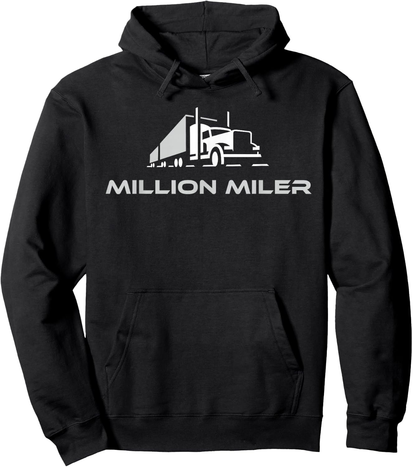 Million Miler Trucker Milestone Semi Truck 18 Wheel Hoodie - Hoodie | Black